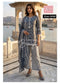 Charcoal Grey Printed Cotton Suit Set with Dupatta for Women | Ethnic Kurta Palazzo Set
