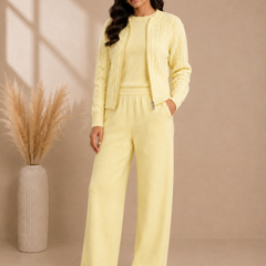 Blush Pink Cable Knit 3-Piece Co-ord Set