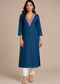 Women’s Rani Pink Embroidered Straight Kurta