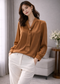Elegant Tie-Neck Satin Blouse