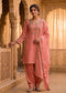 Women’s Peach Embroidered Kurta with Patiala Salwar & Dupatta | Festive Ethnic Suit Set