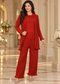 Ruffle Detail 3-Piece Knitted Winter Co-ord Set for Women