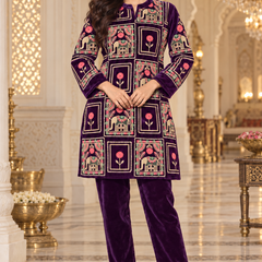Velvet Elephant Embroidered Co-ord Set