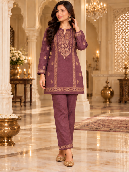 Karachi Wool Heritage Print Winter Co-ord Set