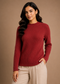 Women’s Chocolate Brown Ribbed Knit Round Neck Sweater