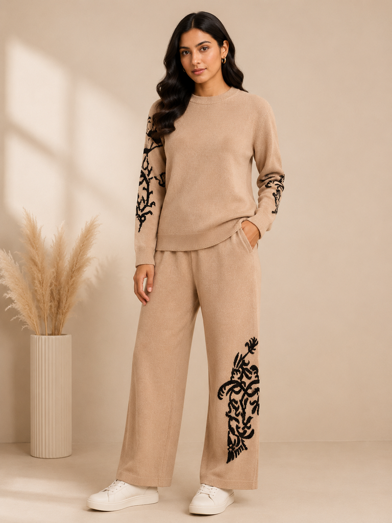 Mulson Signature Tiger Motif Knitted Co-ord Set