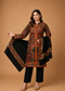 Premium Kashmiri Embroidered Kurta Pant & Shawl 3-Piece Set
