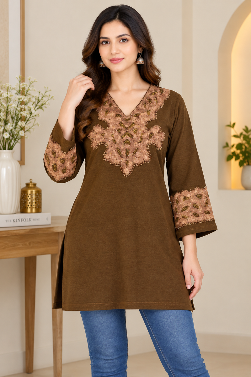 Kashmiri Embroidered Short Kurti