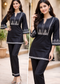 Elegant White and black Cotton Kurta Set with Black Embroidery – Semi-Formal Ethnic Wear for Women