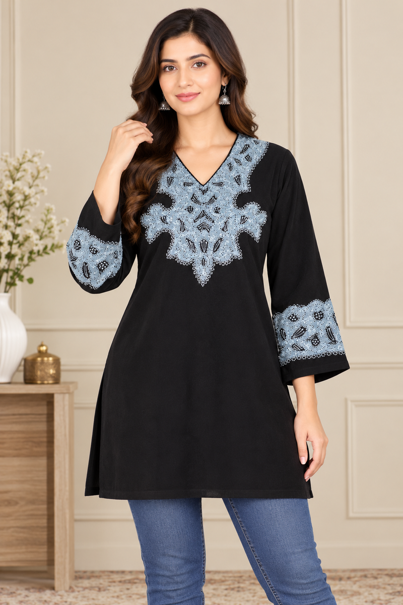 Kashmiri Embroidered Short Kurti