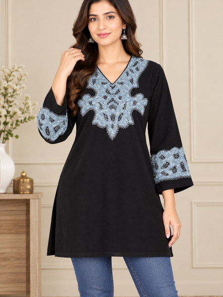 Kashmiri Embroidered Short Kurti