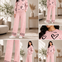 Blush Heart Graphic Knitted Co-ord Set