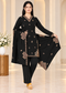 Embroidered Winter Kurta Pant & Shawl 3-Piece Set