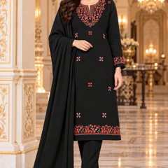 Floral Embroidered Kurta Set with Dupatta