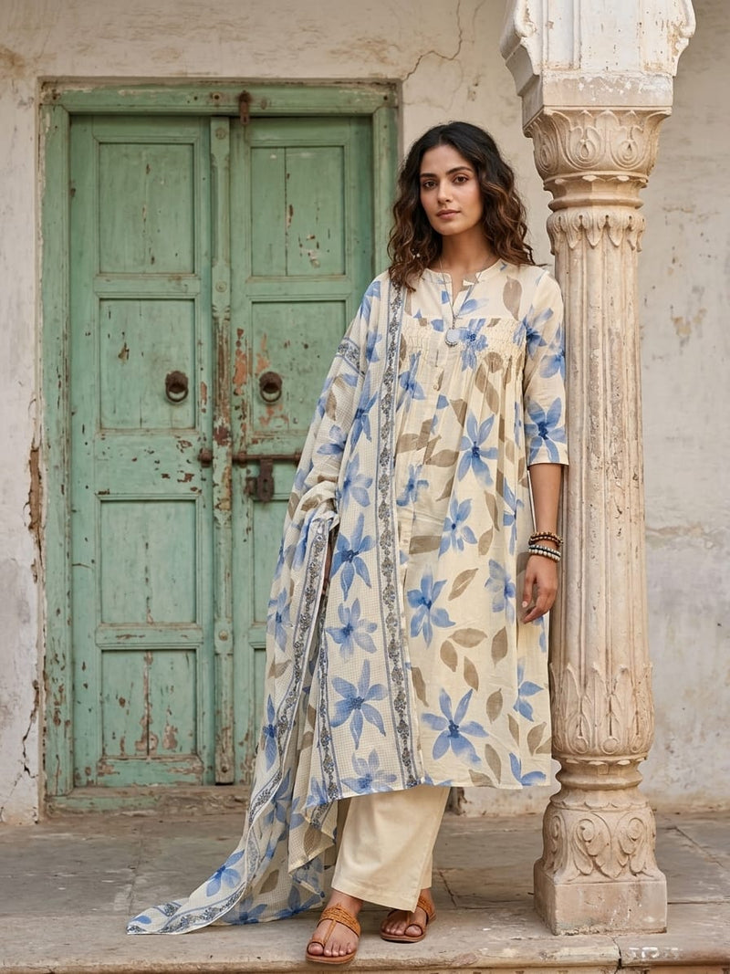 Blush Bloom , Sunshine Meadow , Blue Mist Floral kurta sets.