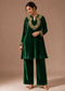 Royal Wine Velvet Embroidered Co-ord Set for Women