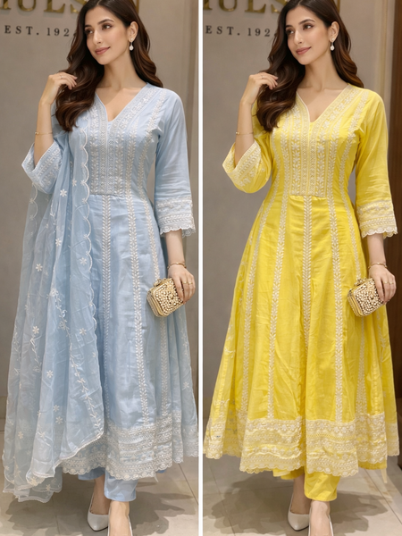 Mulson Pastel Elegance Anarkali Set