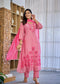 Premium Mul Chanderi Appliqué & Mirror Work Kurta Set with Dupatta