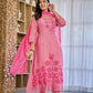 Premium Mul Chanderi Appliqué & Mirror Work Kurta Set with Dupatta