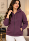 Women’s Premium Full-Zip Hooded Sweatshirt with Pockets – Taupe