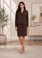 Coffee Brown Premium Knit Double-Breasted Blazer & Knee-Length Skirt Co-ord Set