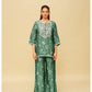 Women’s Printed Kurta Palazzo Set with Embroidered Neckline