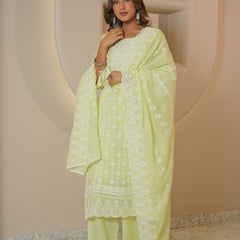 Blush Pink Chikankari Embroidered Cotton Suit Set with Dupatta for Women | Elegant Ethnic Wear