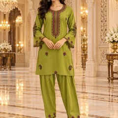 Kashmiri Embroidered Kurta Pant Co-ord Set