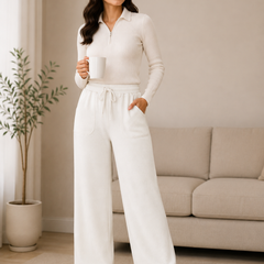 Women’s Premium Knitted Winter Wide-Leg Lowers with Pockets