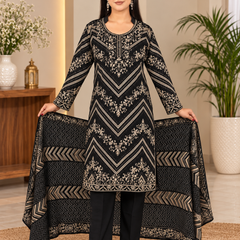 Embroidered 3-Piece Kurta Pant & Dupatta Set
