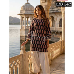 Dusty Pink Embroidered Kurta with Cream Palazzo Set for Women | Elegant Ethnic Wear