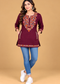 Women’s Multicolour Floral Embroidered Straight Kurta