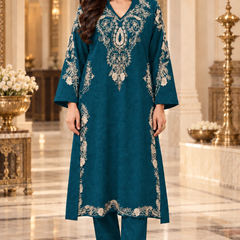 Kashmiri Embroidered Kurta Pant Set