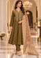 Wool Anarkali Suit Set with Gold Dupatta