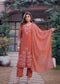 Premium Mul Chanderi Appliqué & Mirror Work Kurta Set with Dupatta