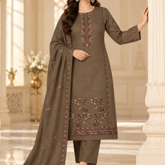 Embroidered Kurta, Pants & Dupatta Set