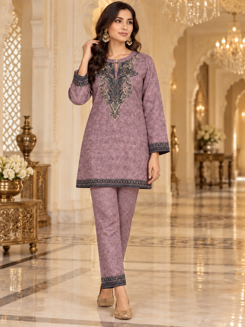 Karachi Wool Heritage Print Winter Co-ord Set