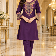 Elegant Floral Embroidered Kurta Pant Set for Women