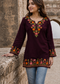 Mehendi Green Floral Embroidered Short Kurti for Women
