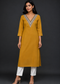 Women’s Rani Pink Embroidered Straight Kurta