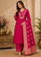 Women’s Royal Purple Embroidered Kurta Pant Set with Banarasi Dupatta | Festive Ethnic Suit