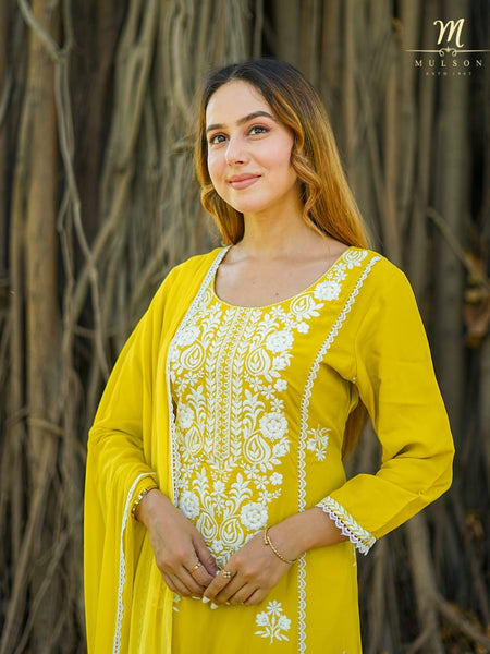Mulson Sunshine Chikankari Set