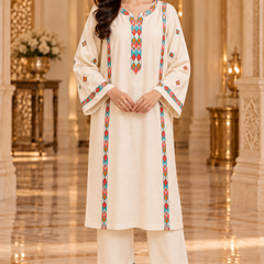 Geometric Embroidered Kurta Pant Chogha Set