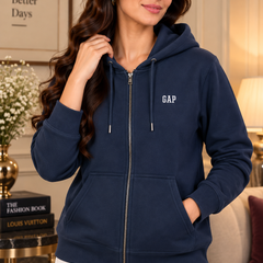 Women’s Premium Full-Zip Hooded Sweatshirt with Pockets – Taupe