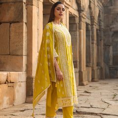 Mulson Mist Blue Embroidered Suit Set