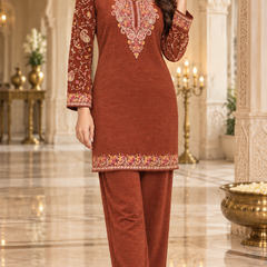 Noor Kashmiri Embroidered Woollen cordSet