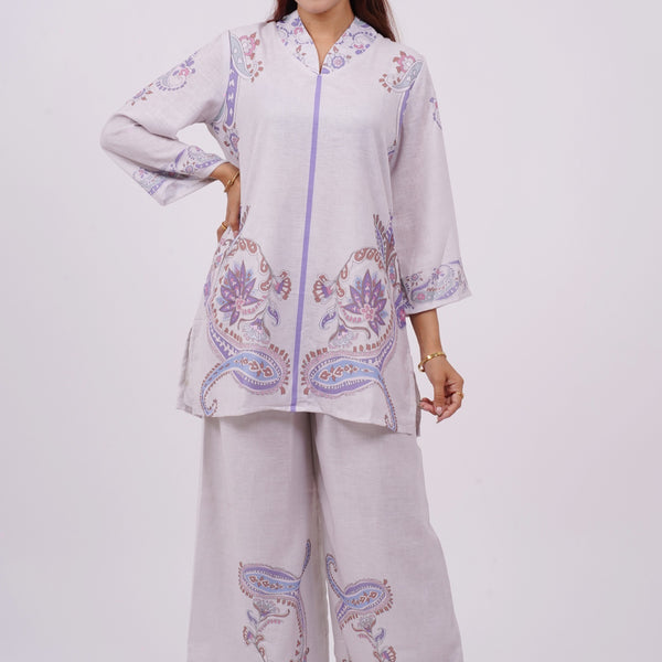 Co-ord Set Mulson Lavender Paisley Cotton-Linen