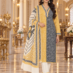 Floral Embroidered 3-Piece Suit Set