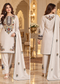 Ivory Kashmiri Embroidered Winter 3-Piece Farshi salwar kurta Set with Dupatta