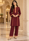 Kashmiri Border Work Winter Kurta Pant Set